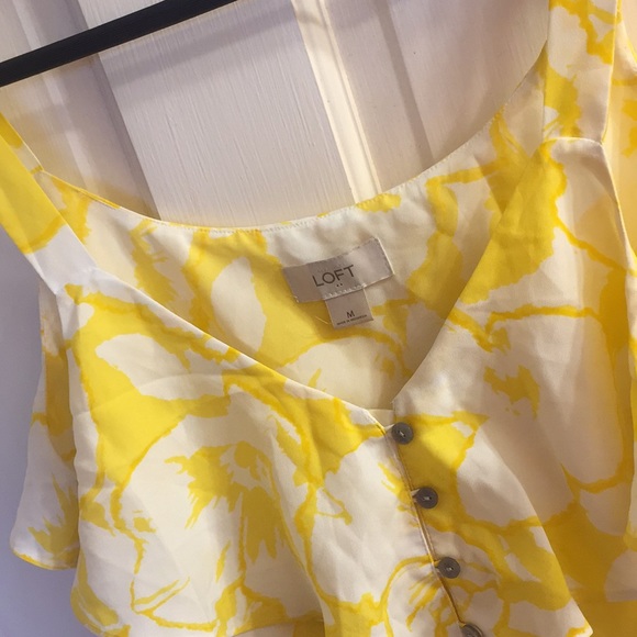 Summer yellow and white floral tank - Picture 2 of 3